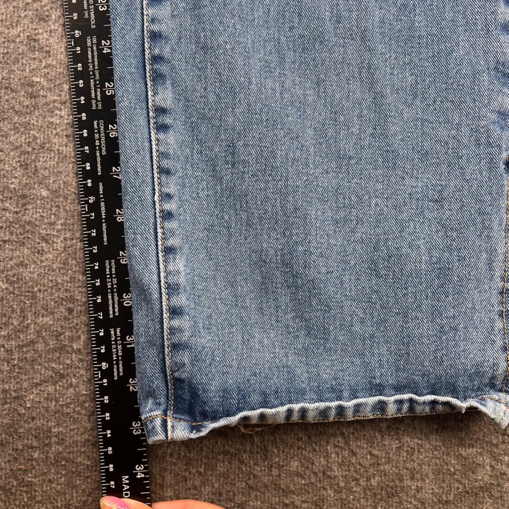 PrettyLittleThing Womens High Waisted Straight Leg Jeans Blue Side Slit Size 10 - Picture 13 of 14